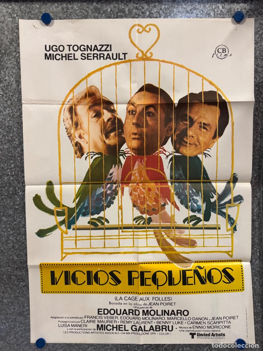 Cine: Vicios peque&ntilde;os, Ugo Tognazzi , Michel Serrault , A&ntilde;o 1978, POSTER ORIGINAL