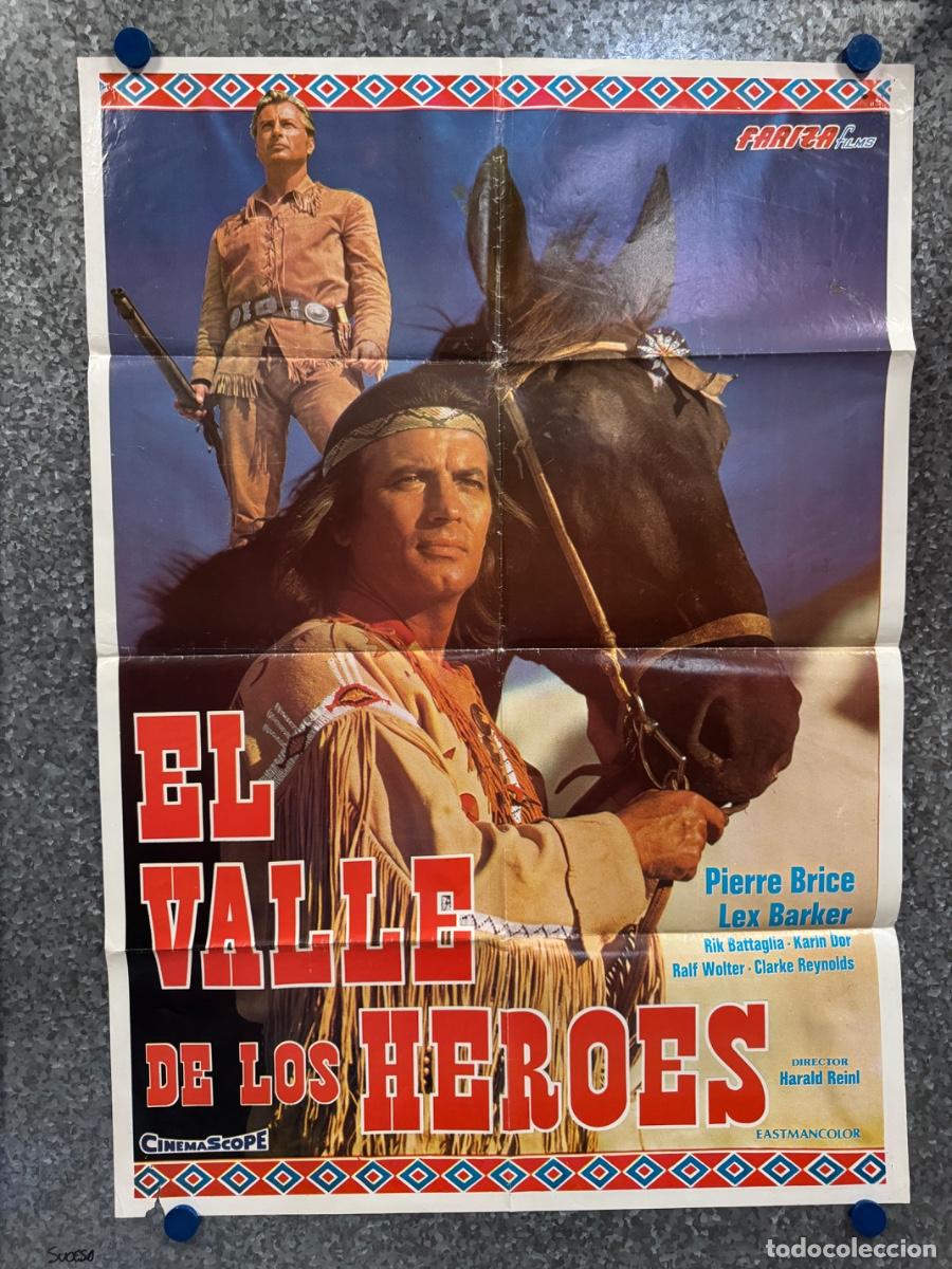 Cine: El valle de los heroes, Pierre Brice , Lex Barker, POSTER ORIGINAL