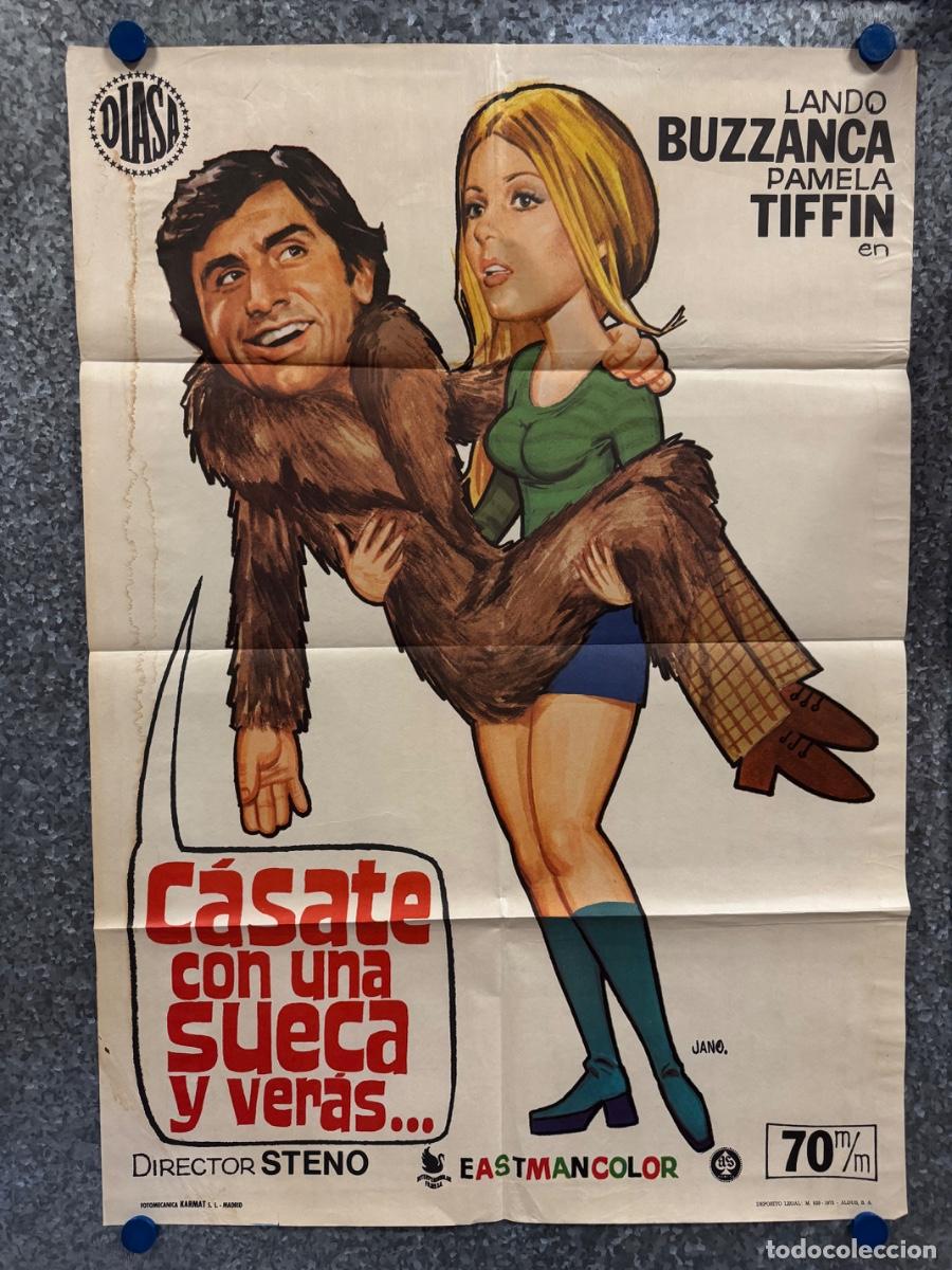 Cine: Casate con una sueca y veras , Lando Buzzanca , Pamela Tiffin, A&ntilde;o 1973, POSTER ORIGINAL