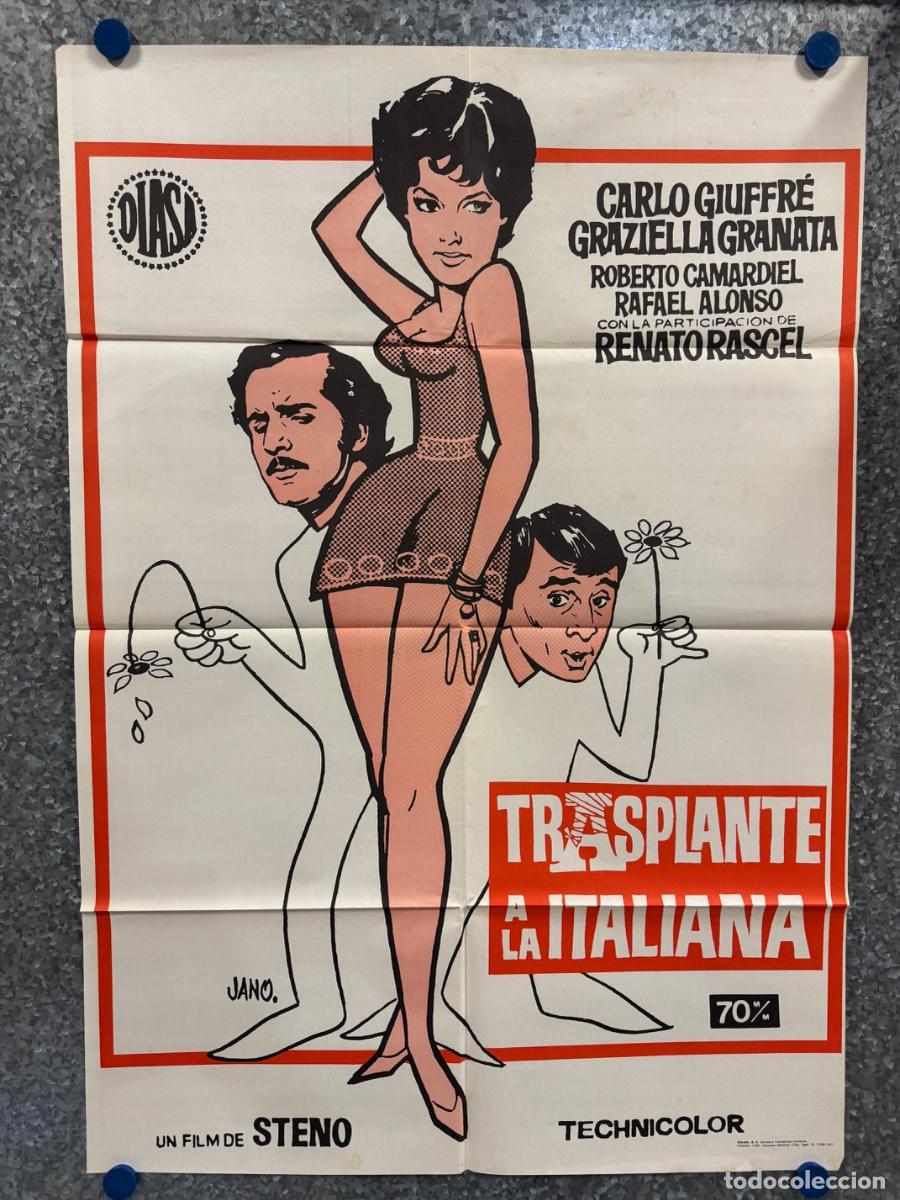 Cine: Trasplante a la italiana, Carlo Giuffre , Graziella Granata, A&ntilde;o 1977, POSTER ORIGINAL