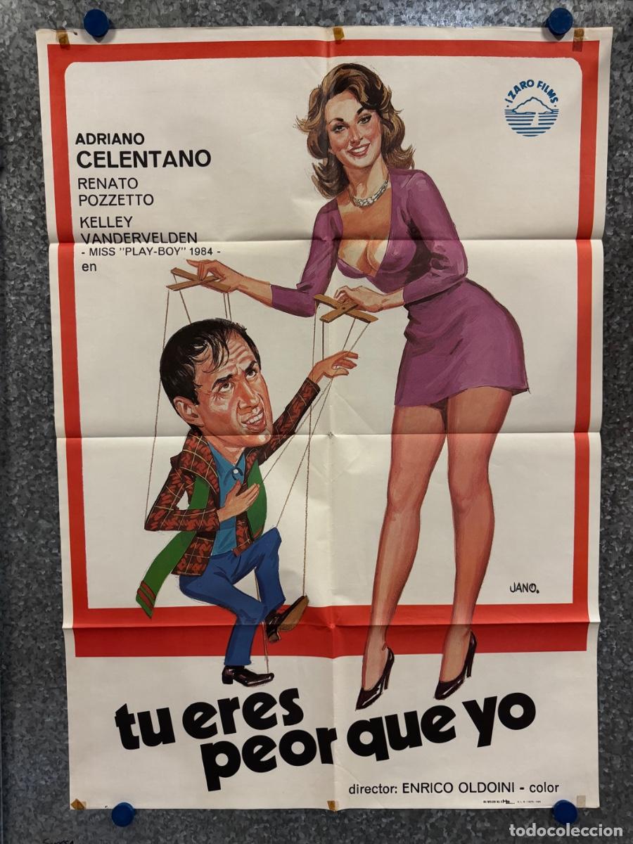 Cine: Tu eres peor que yo, Adriano Celentano, Renato Pozzetto, A&ntilde;o 1985, POSTER ORIGINAL