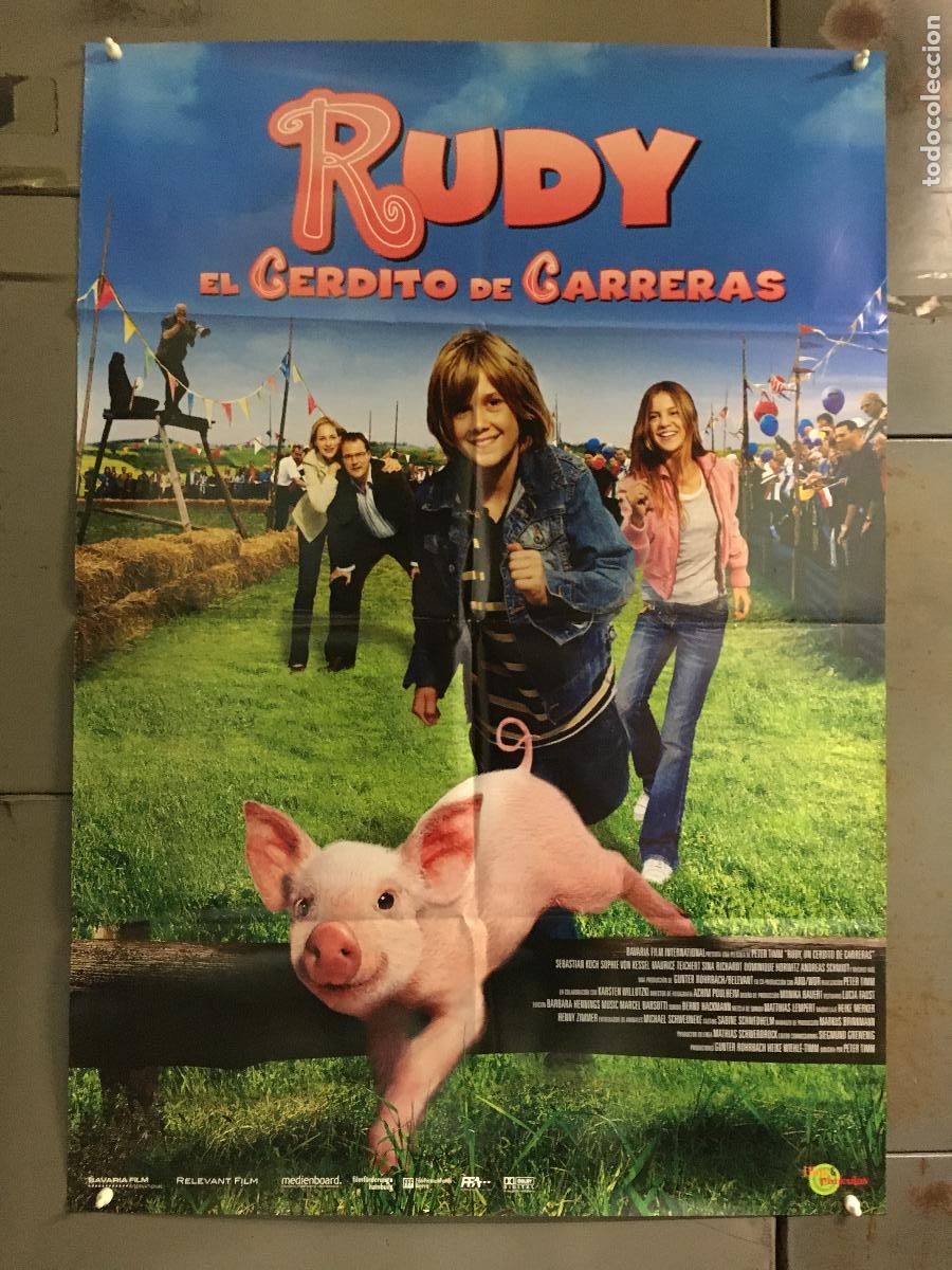 Cine: AFF42 RUDY EL CERDITO DE CARRERAS POSTER ORIGINAL 70X100 ESTRENO h0