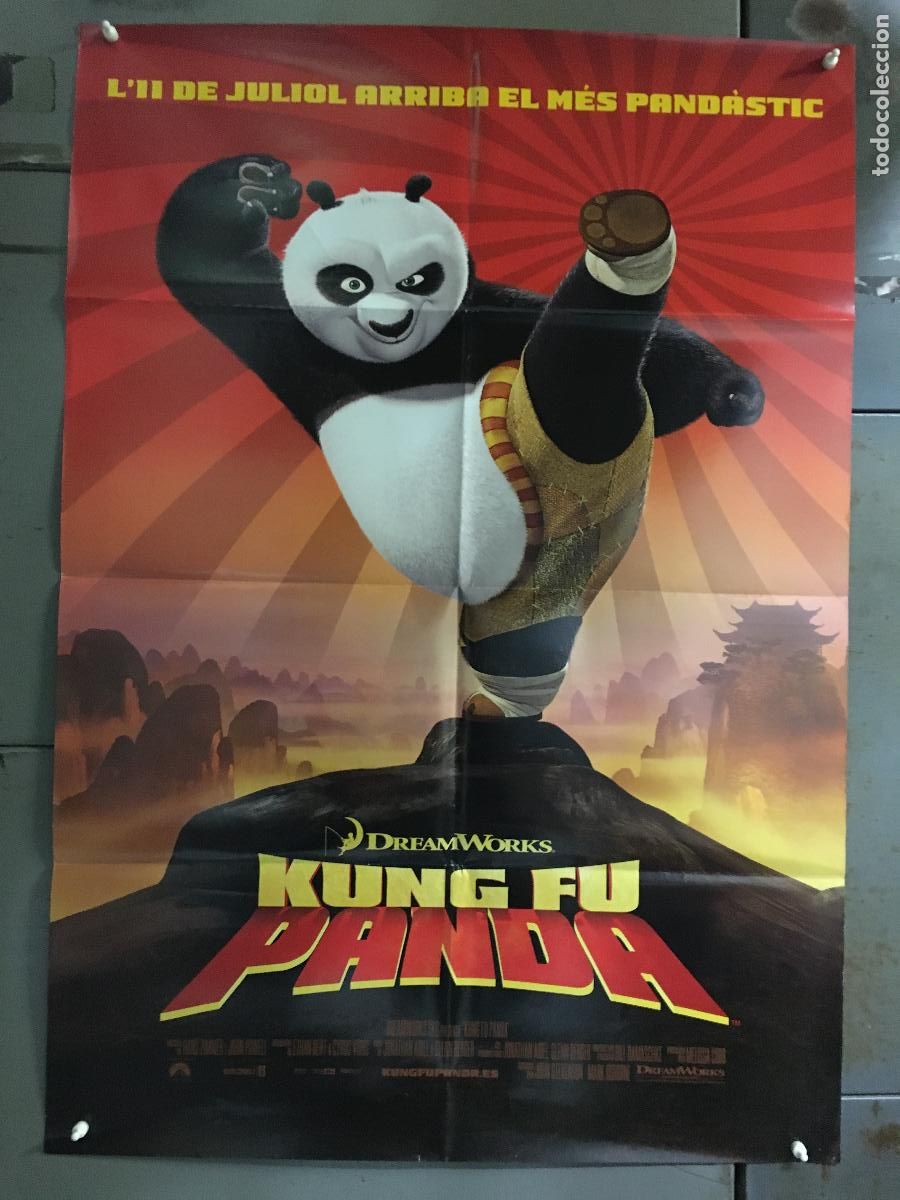Cine: AFF43 KUNG FU PANDA ANIMACION POSTER ORIGINAL 70X100 AVANCE ESTRENO en catal&aacute;n h0