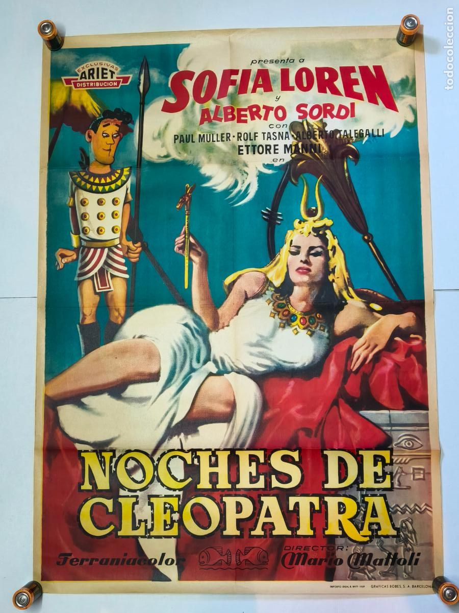 Cin&eacute;ma: SOFIA LOREN NOCHES DE CLEOPATRA CARTEL DE CINE 1959