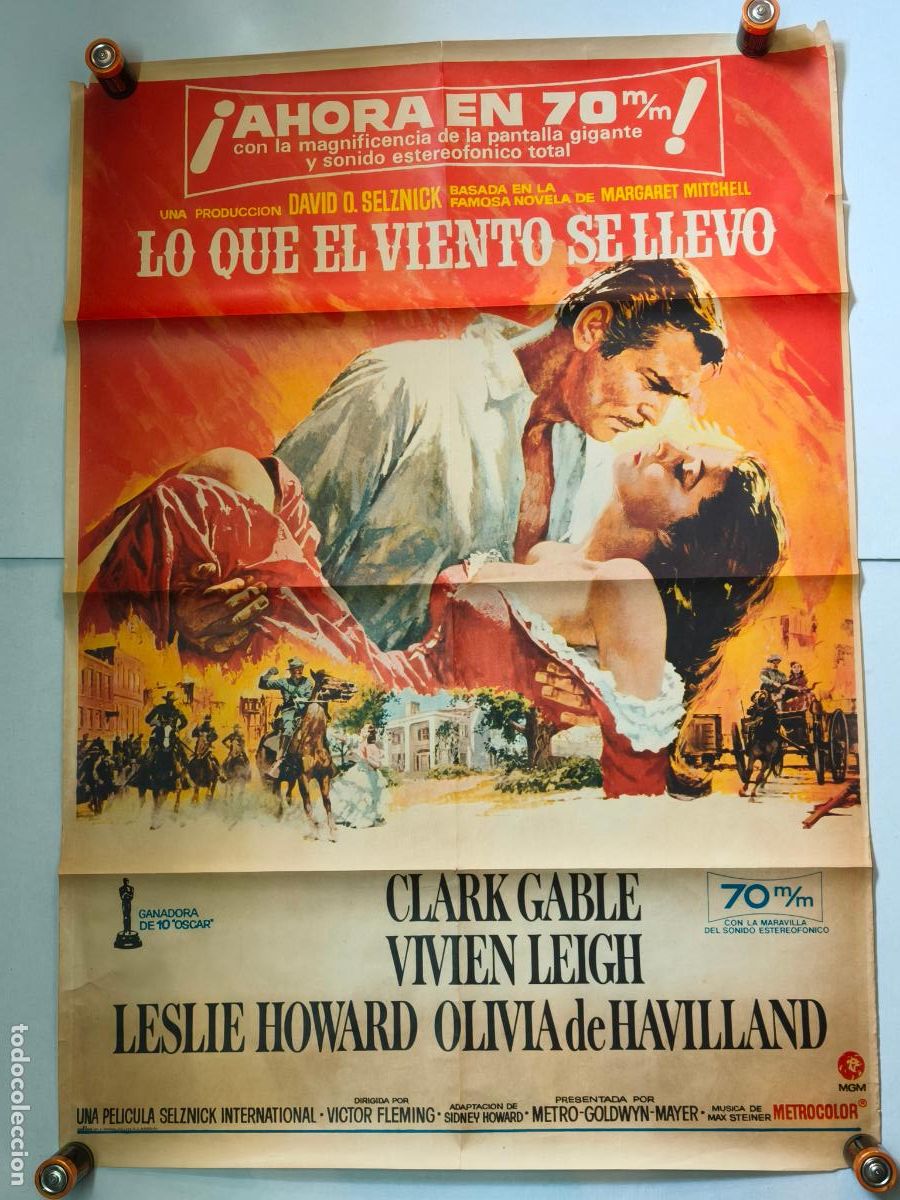 Cine: LO QUE EL VIENTO SE LLEVO CARTEL DE CINE 1973