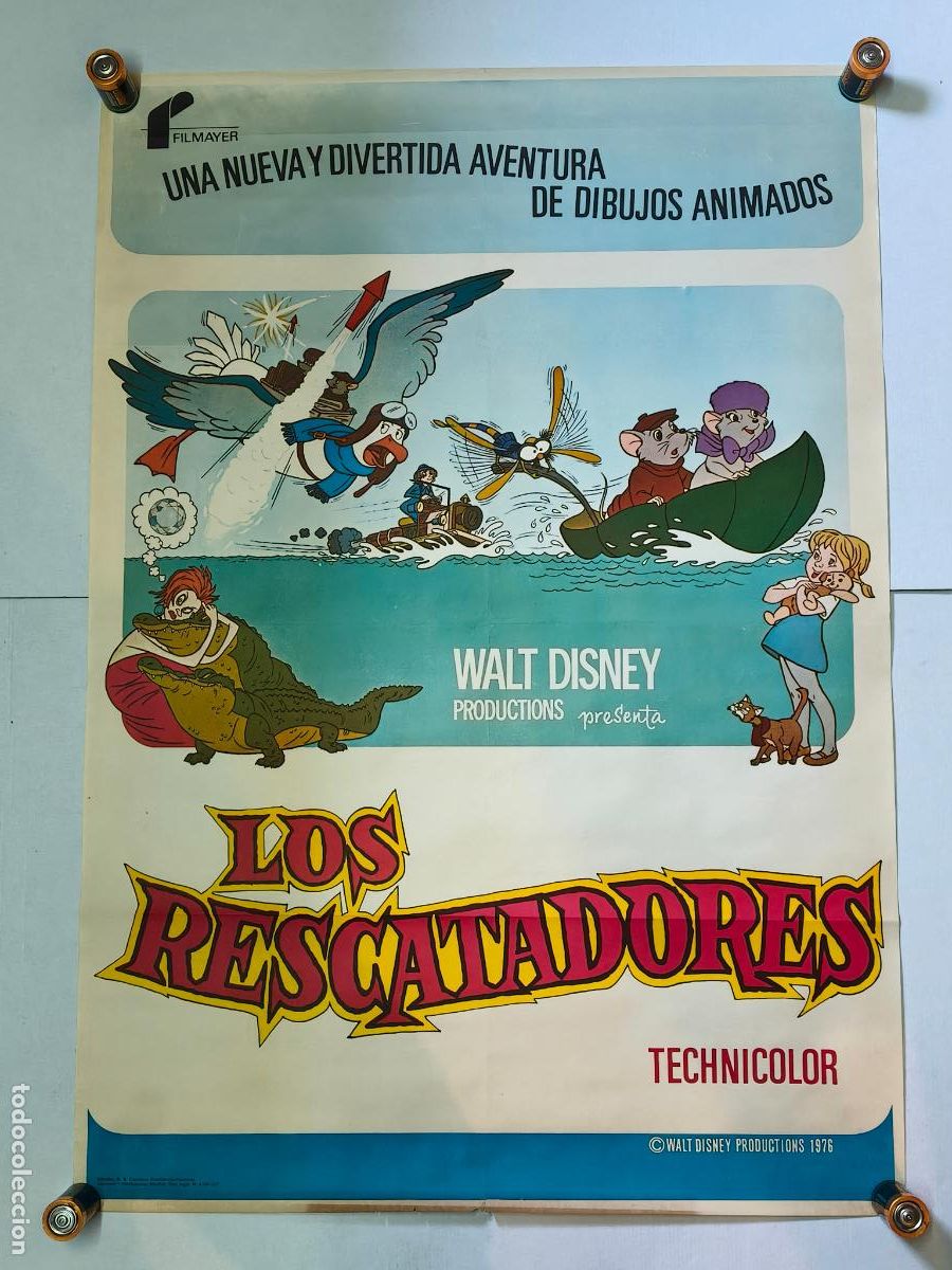 Cine: WALT DISNEY LOS RESCATADORES CARTEL DE CINE 1975