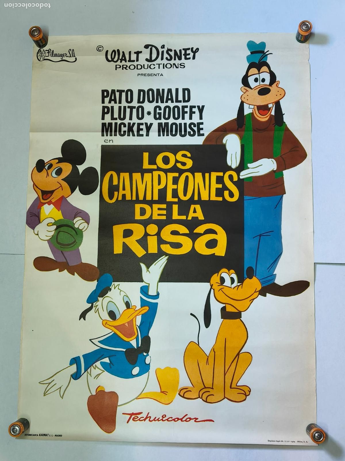 Cine: WALT DISNEY MICKY MOUSE LOS CAMPEONES DE LA RISA CARTEL DE CINE 1974
