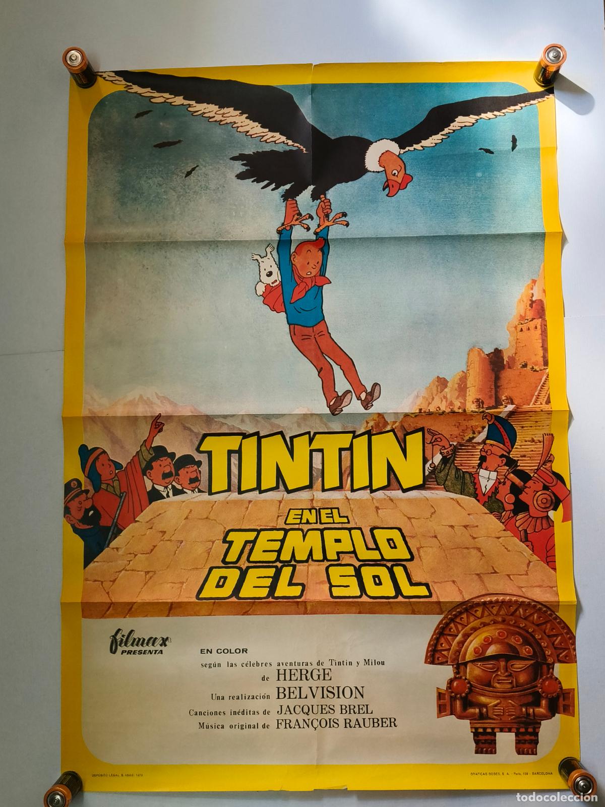 Cine: TINTIN EN EL TEMPLO DEL SOL CARTEL DE CINE 1970