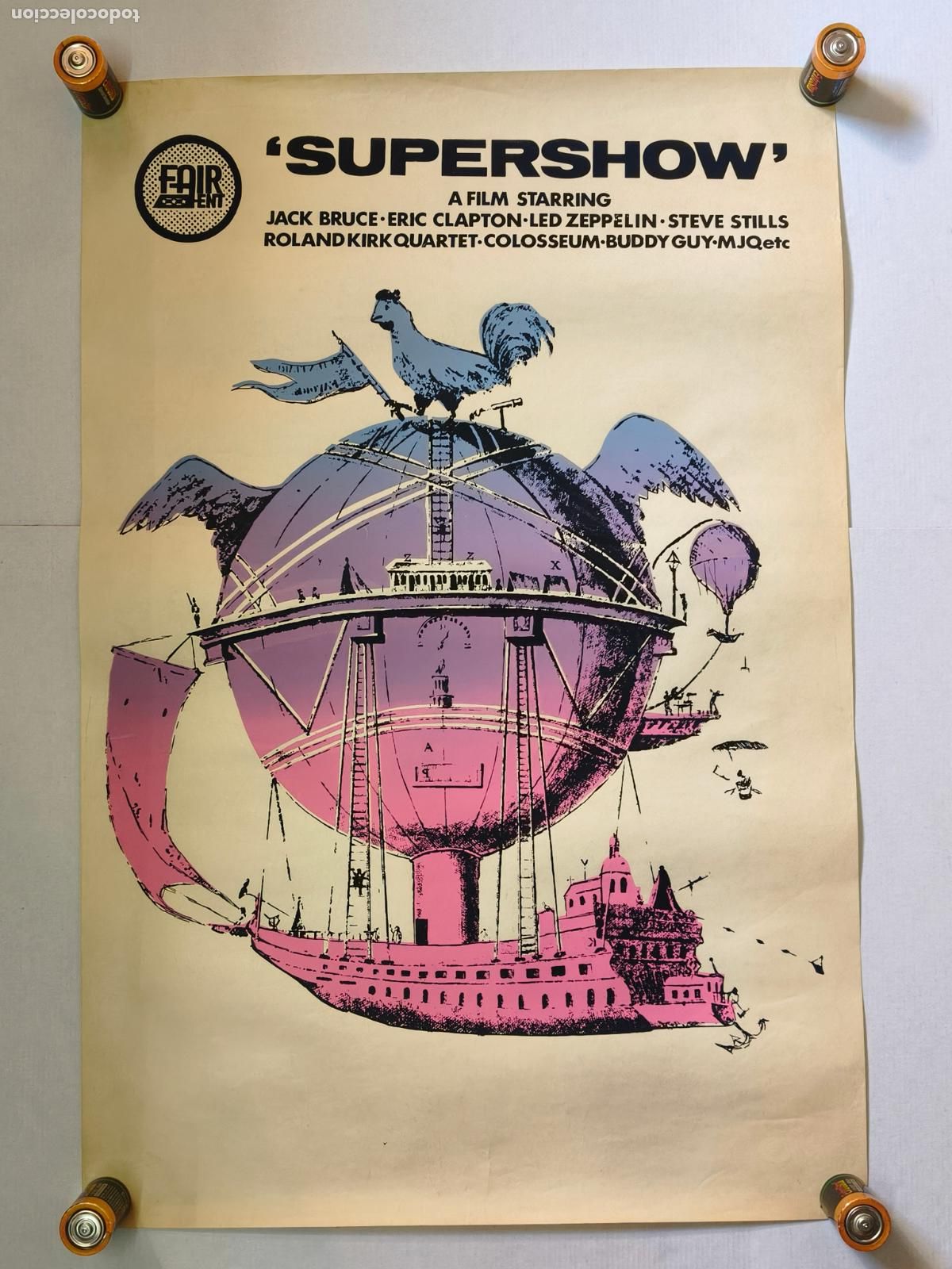 Cine: SUPERSHOW LED ZEPPELIN ERIC CLAPTON Y OTROS CARTEL DE CINE 1979