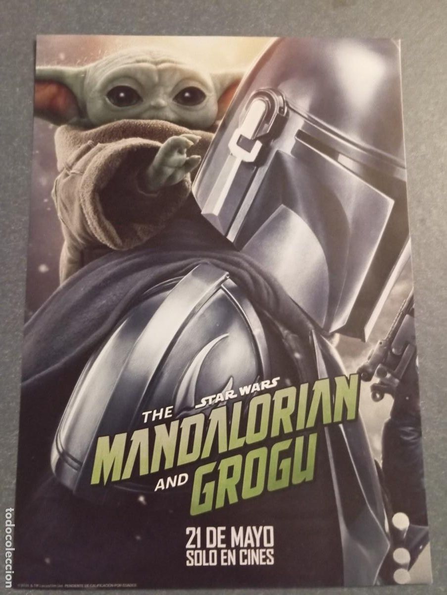 Cine: 1 POSTER DE ** MANDALORIAN AND GROGU**. STAR WSRS. 29 x 21 CMS.2026