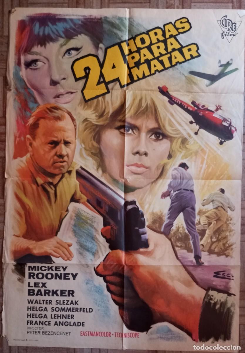 Cine: 24 HORAS PARA MATAR. POSTER ESTRENO. MICKEY ROONEY, LEX BARKER