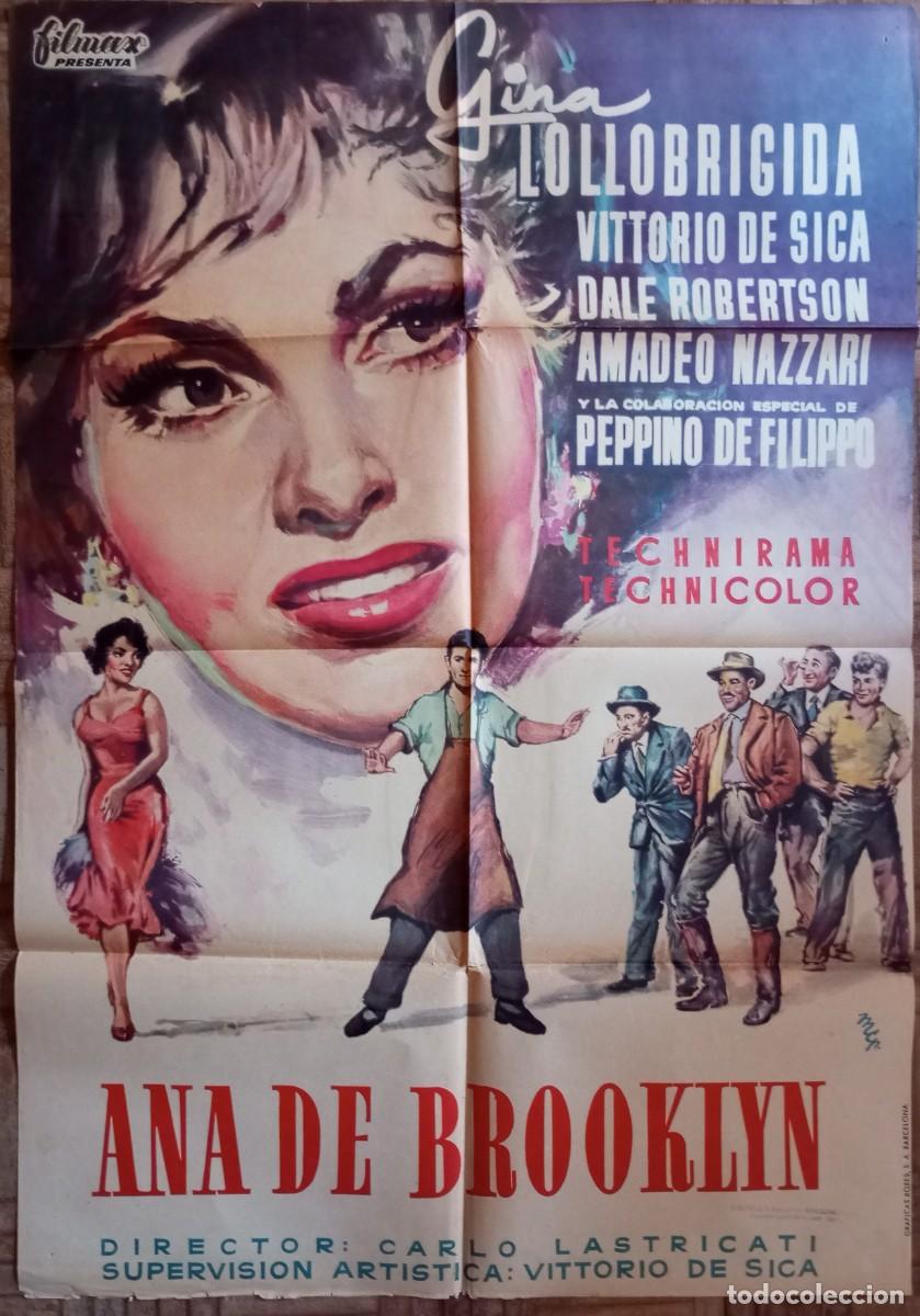 Cine: ANA DE BROOKLYN. POSTER ESTRENO. GINA LOLLOBRIGIDA, VITTORIO DE SICA
