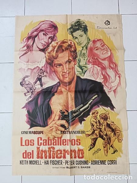 Cine: SMP 2310 LOS CABALLEROS DEL INFIERNO PETER CUSHING POSTER ORIGINAL 70X100 ESTRENO