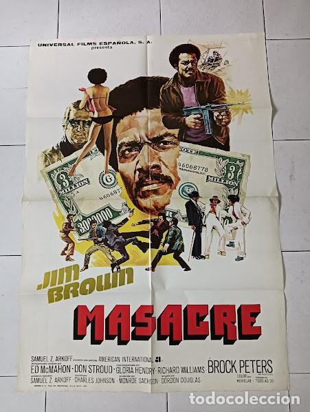 Cine: VKD 2212 MASACRE SLAUGHTER 2 JIM BROWN BLAXPLOITATION POSTER ORIGINAL 70X100 ESTRENO raro