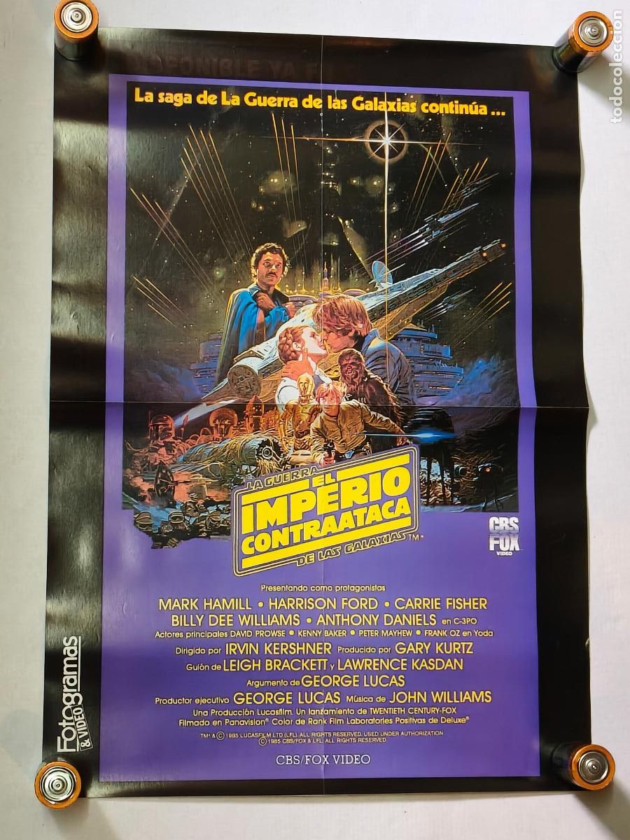 Cine: EL IMPERIO CONTRAATACA OBSEQUIO DE LA REVISTA FOTOGRAMAS CARTEL CBS FOX 1985