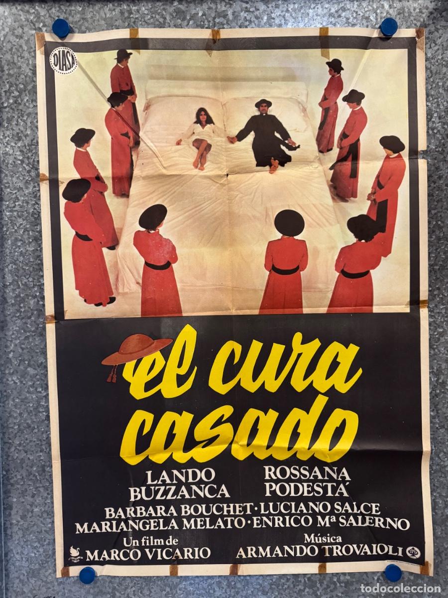 Cine: El cura casado, Lando Buzzanaca, Rossana Podesta, A&ntilde;o 1977, POSTER ORIGINAL