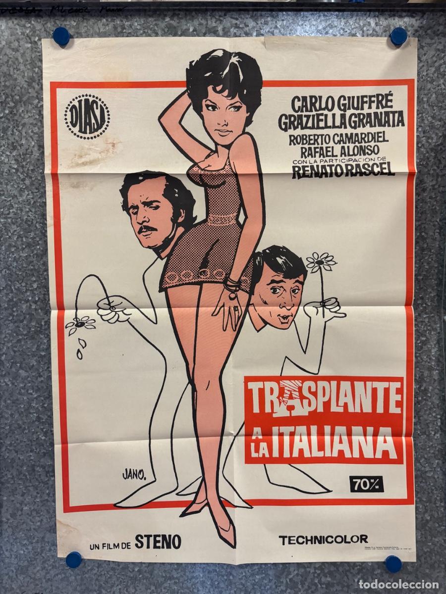 Cine: Trasplante a la italiana, Carlo Giuffre, Graziella Granata, A&ntilde;o 1977, POSTER ORIGINAL