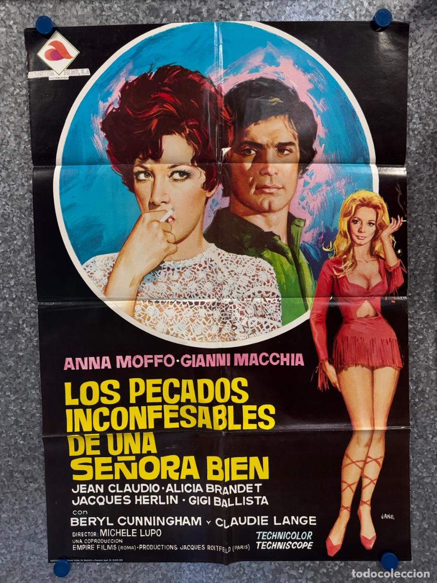 Cine: Los pecados inconfesables de una se&ntilde;ora bien, Anna Moffo, A&ntilde;o 1972, POSTER ORIGINAL