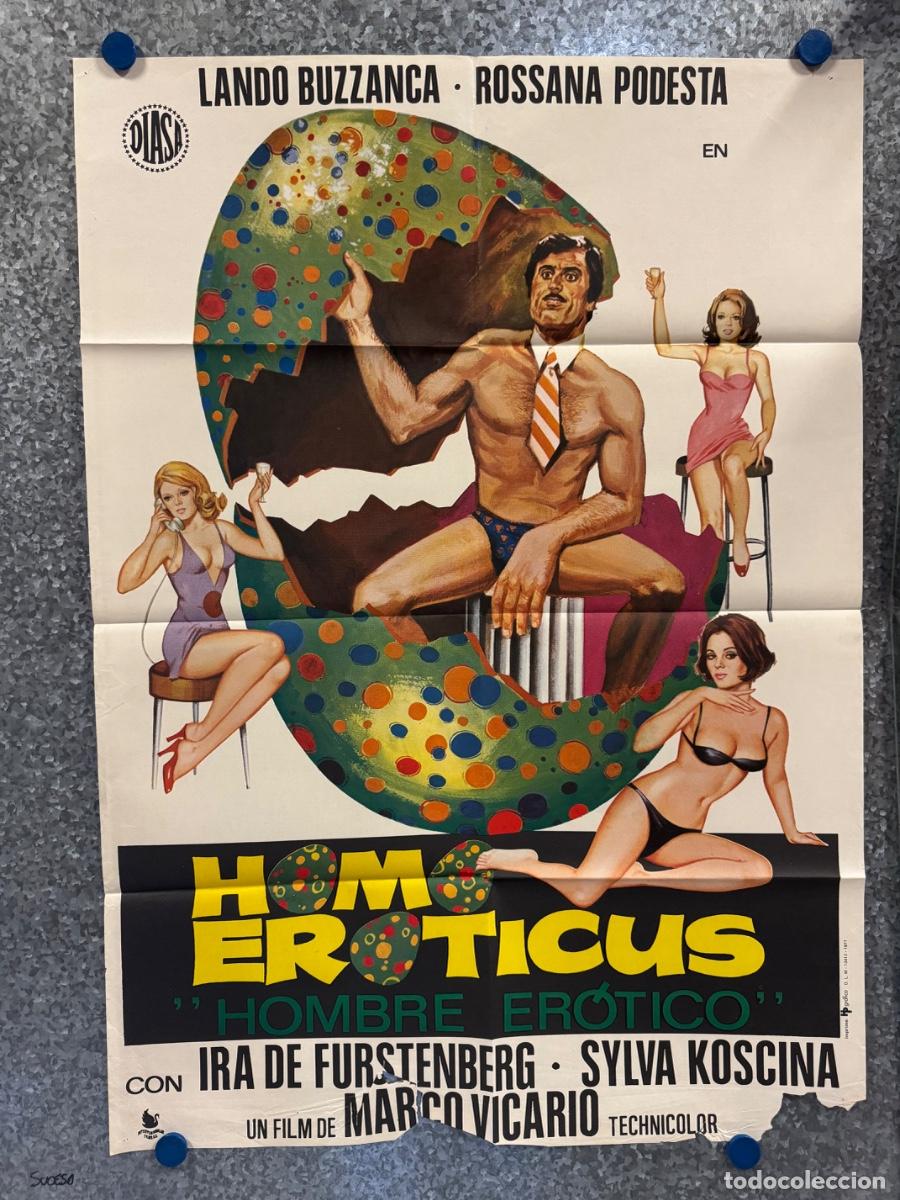 Cine: Homo eroticus, Lando Buzzanca, Rosanna Podesta, A&ntilde;o 1977, POSTER ORIGINAL