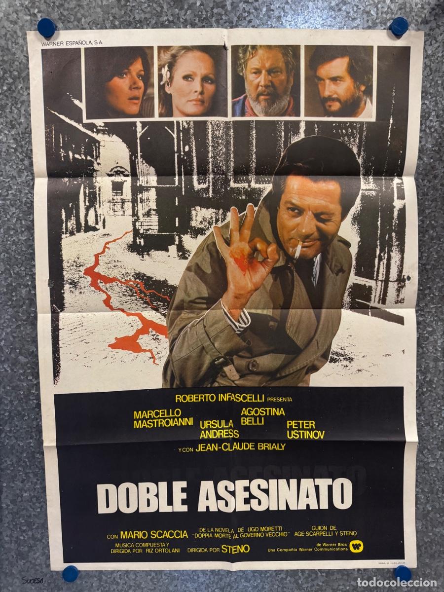 Cine: Doble asesinato, Agostina Belli, Marcello Mastroianni, A&ntilde;o 1978, POSTER ORIGINAL