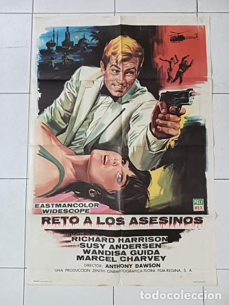 Cine: SMP 2322 RETO A LOS ASESINOS RICHARD HARRISON EUROSPY POSTER ORIGINAL 70X100 ESTRENO
