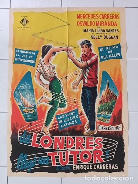 Cine: SMP 2323 DE LONDRES LLEGO UN TUTOR BILL HALEY LOS CINCO LATINOS POSTER ORIGINAL 70X100 ESTRENO