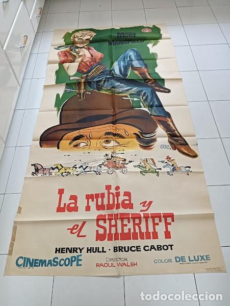 Cine: SMP B011 LA RUBIA Y EL SHERIFF JAYNE MANSFIELD RAOUL WALSH POSTER ORIGINAL 3 hojas ESTRENO 100X205