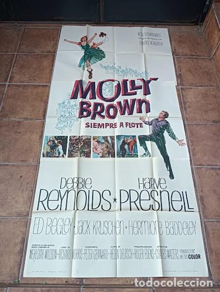 Cine: SMP 2335 MOLLY BROWN SIEMPRE A FLOTE DEBBIE REYNOLDS POSTER ORIGINAL 3 hojas 100x205 ESTRENO