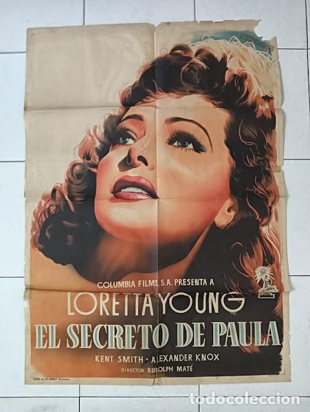 Cine: SMP 2345 EL SECRETO DE PAULA LORETTA YOUNG POSTER ORIGINAL 70X100 ESTRENO LITOGRAFIA