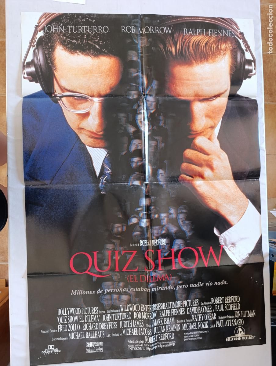 Cine: POSTER ORIGINAL QUIZ SHOW (EL DILEMA) - 98 X 68 CM - ROBERT REDFORD (387)