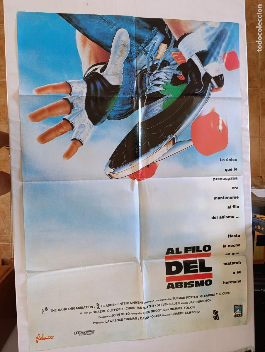 Cine: POSTER ORIGINAL AL FILO DEL ABISMO - 100 X 69 CM - CHRISTIAN SLATER (387)