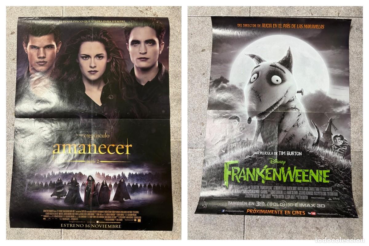 Cine: DOBLE POSTER DE CINE - AMANECER PARTE 2 / FRANKENWEENIE - MEDIDAS APROX.: 57 X 41 CM.