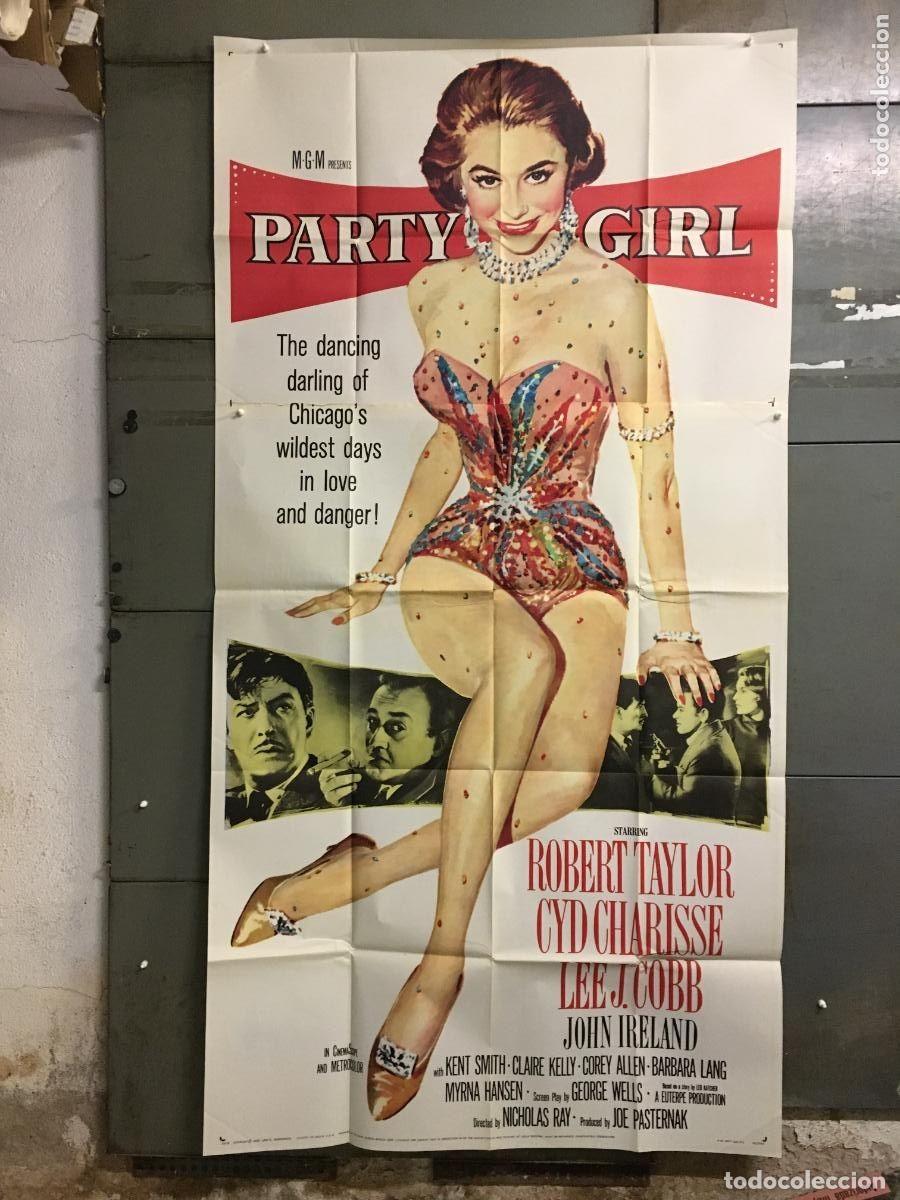 Cine: PJE 0423 CHICAGO A&Ntilde;O 30 PARTY GIRL ROBERT TAYLOR CYD CHARISSE POSTER ORIGINAL 3 hojas USA 105X210