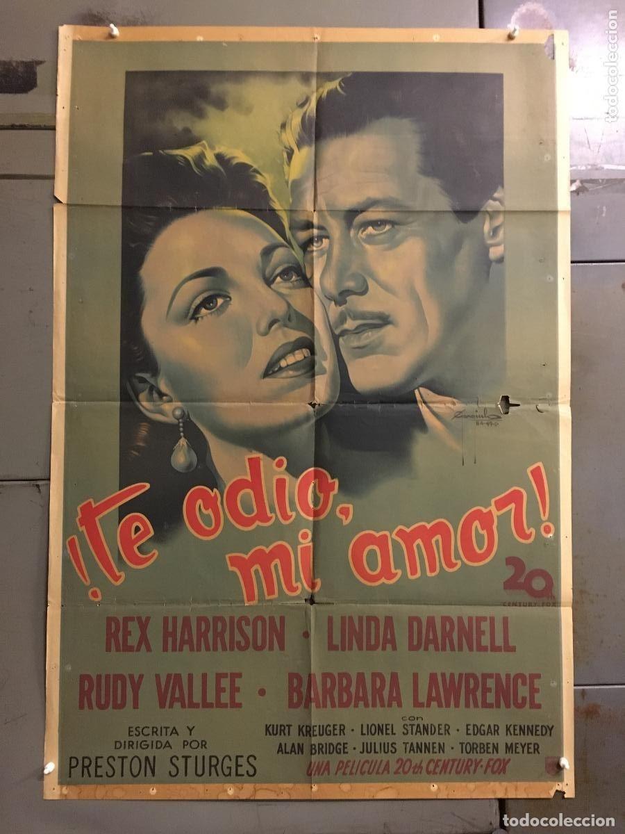 Cine: PJE 0436 UNFAITHFULLY YOURS LINDA DARNELL REX HARRISON GARGIULO POSTER ARGENTINO 75X110 LITOGRAFIA