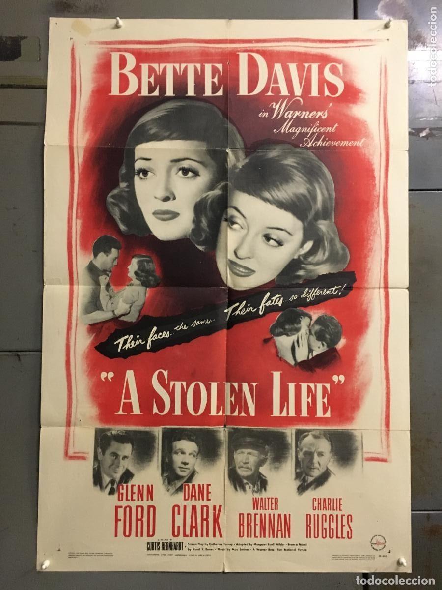Cine: PJE 0442 UNA VIDA ROBADA BETTE DAVIS GLENN FORD POSTER ORIGINAL USA 70X105