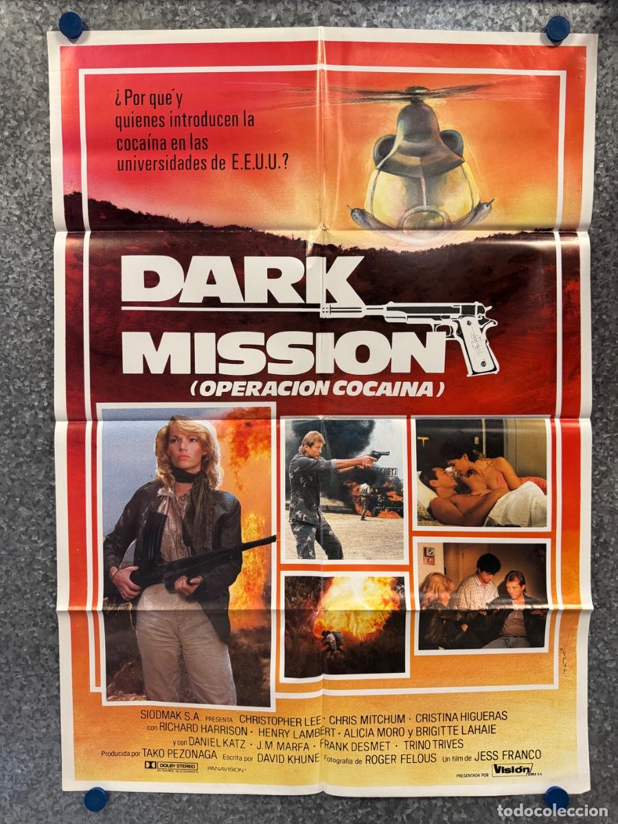 Cine: Dark mission, Christopher Lee , Chris Mitchum, POSTER ORIGINAL