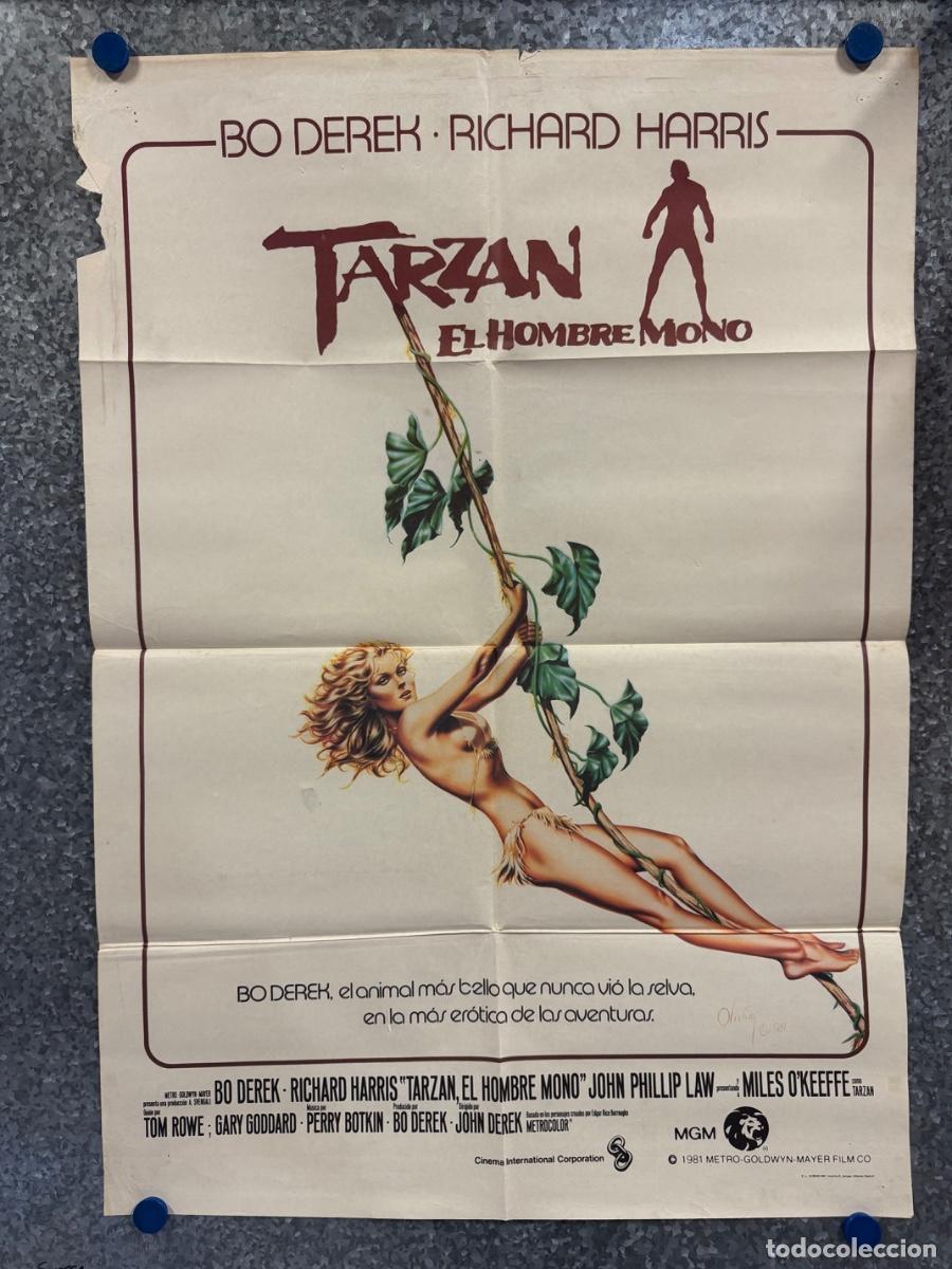 Cine: Tarzan el hombre mono, Bo Derek , Richard Harris, A&ntilde;o 1981, POSTER ORIGINAL