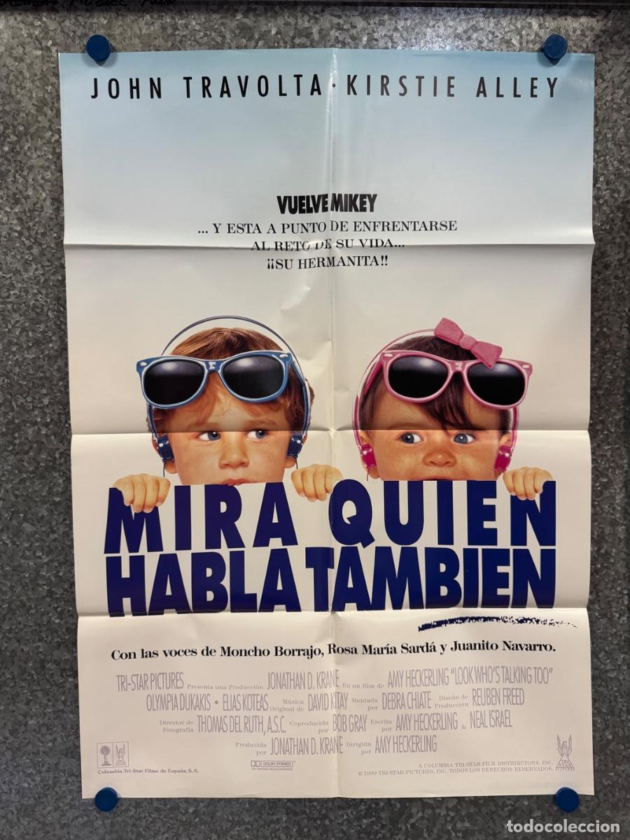 Cine: Mira quien habla tambien, John Travolta , Kirstie Alley, POSTER ORIGINAL