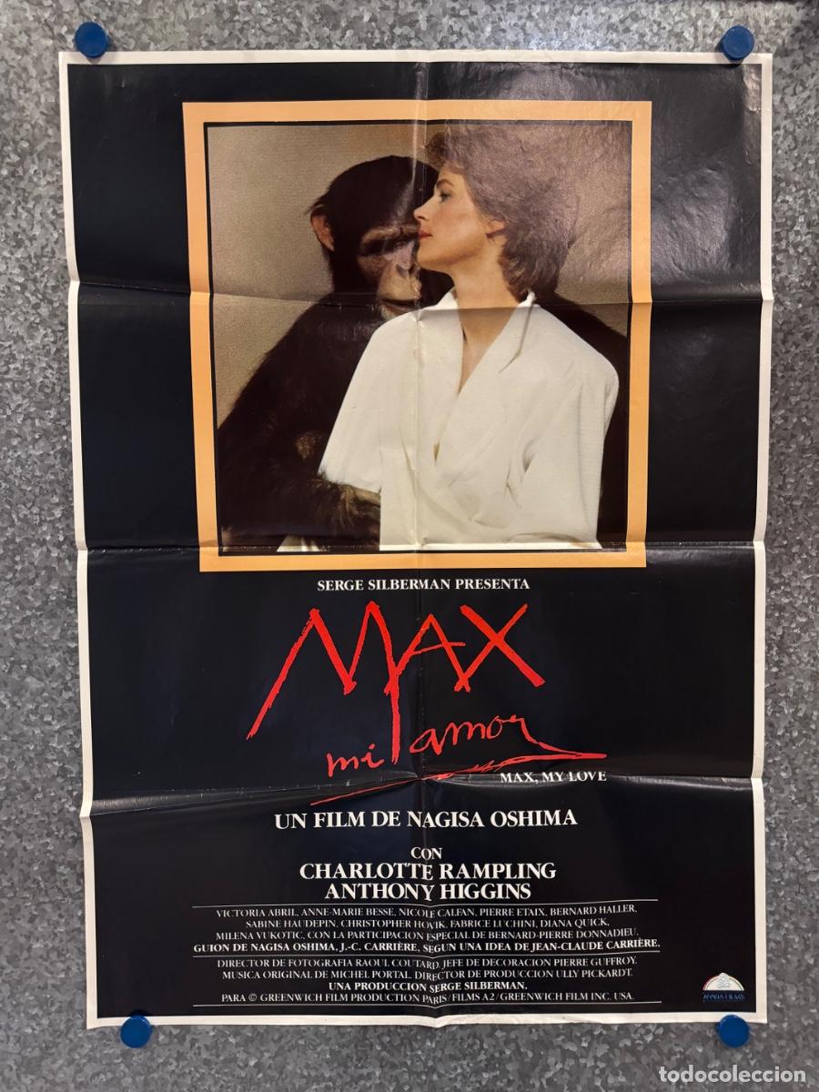 Cine: Max mi amor, Charlotte Rampling , Anthony Higgins, POSTER ORIGINAL