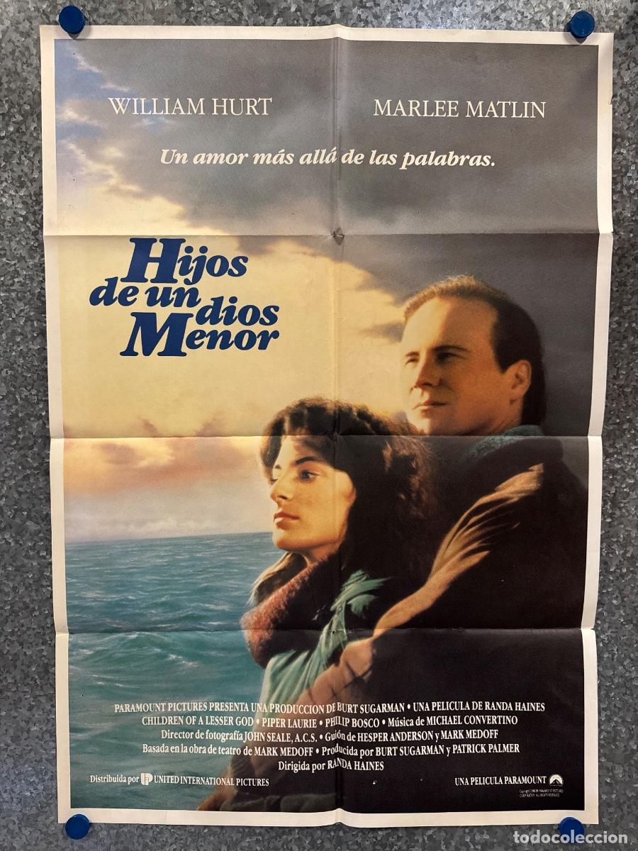 Cine: Hijos de un dios menor, William Hurt, Marlee Matlin, A&ntilde;o 1986, POSTER ORIGINAL