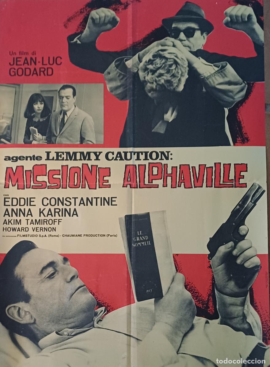 Cine: CARTEL ORIGINAL ITALIANO DEL FILM FRANC&Eacute;S DE CIENCIA FICCI&Oacute;N, LEMMY CONTRA ALPHAVILLE ( A&Ntilde;O 1965 )