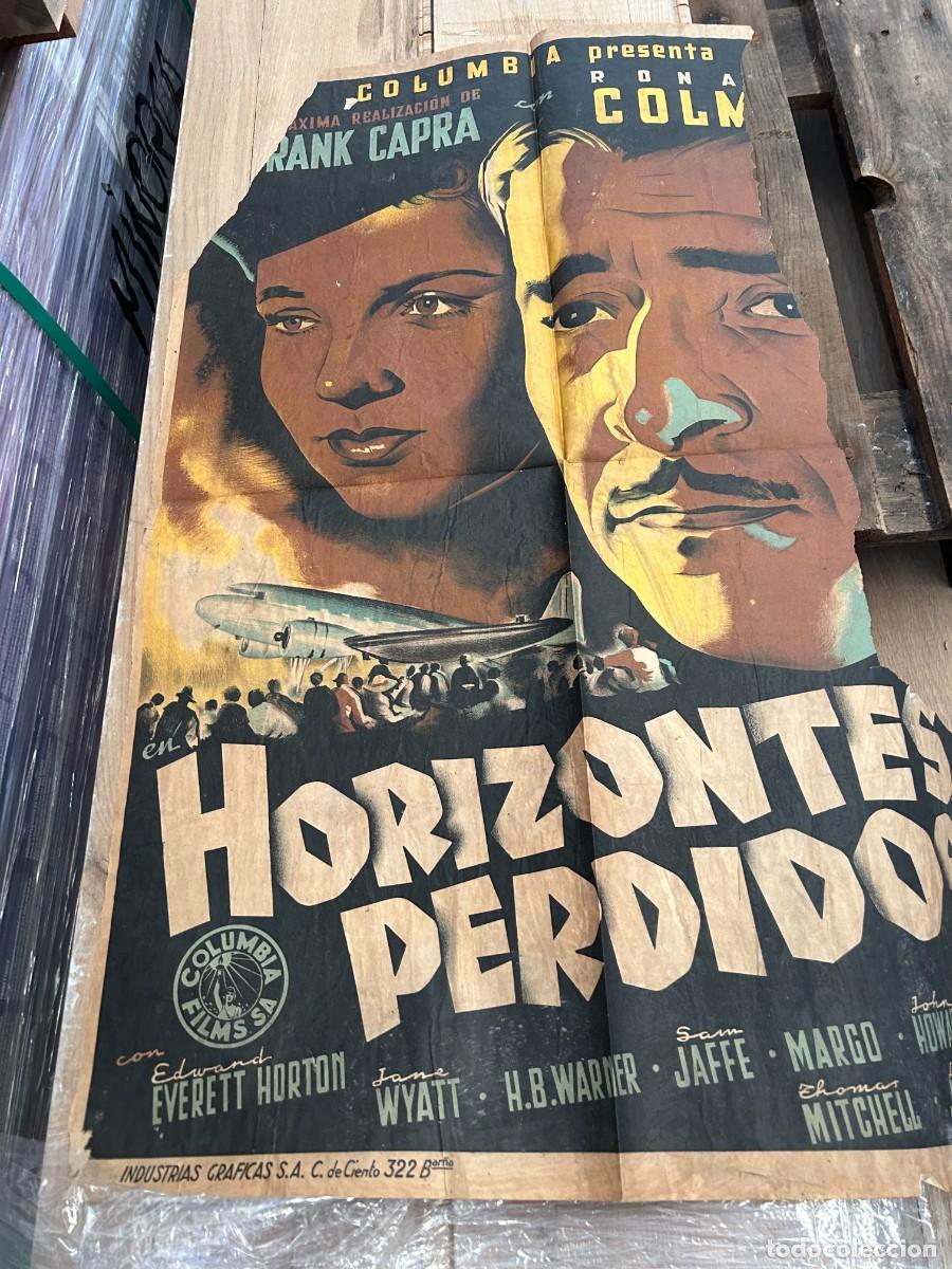 Cine: HORIZONTES PERDIDOS DIBUJADO A MANO CARTEL 1,00X0,70M MAQUEETA ORIGINAL PONE TINTAS Y AUTOR