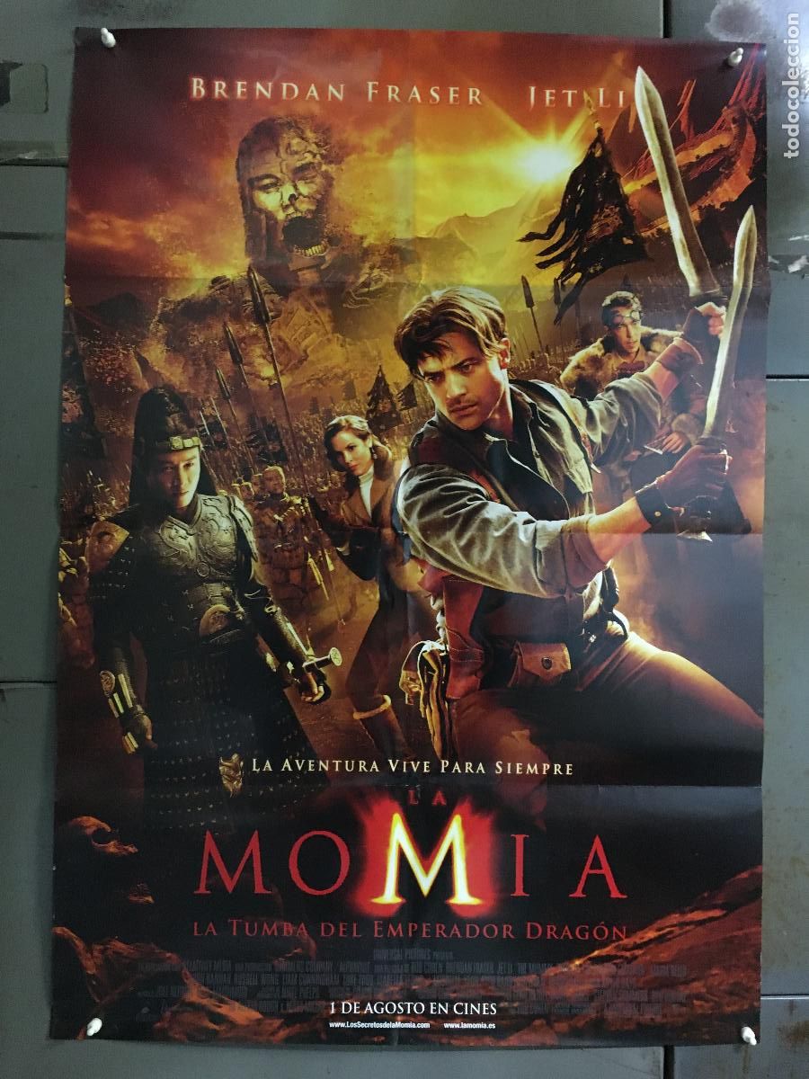 Cine: AFF84 LA MOMIA LA TUMBA DEL EMPERADOR DRAGON BRENDAN FRASER JET LI POSTER ORIGINAL 70X100 ESTRENO h2