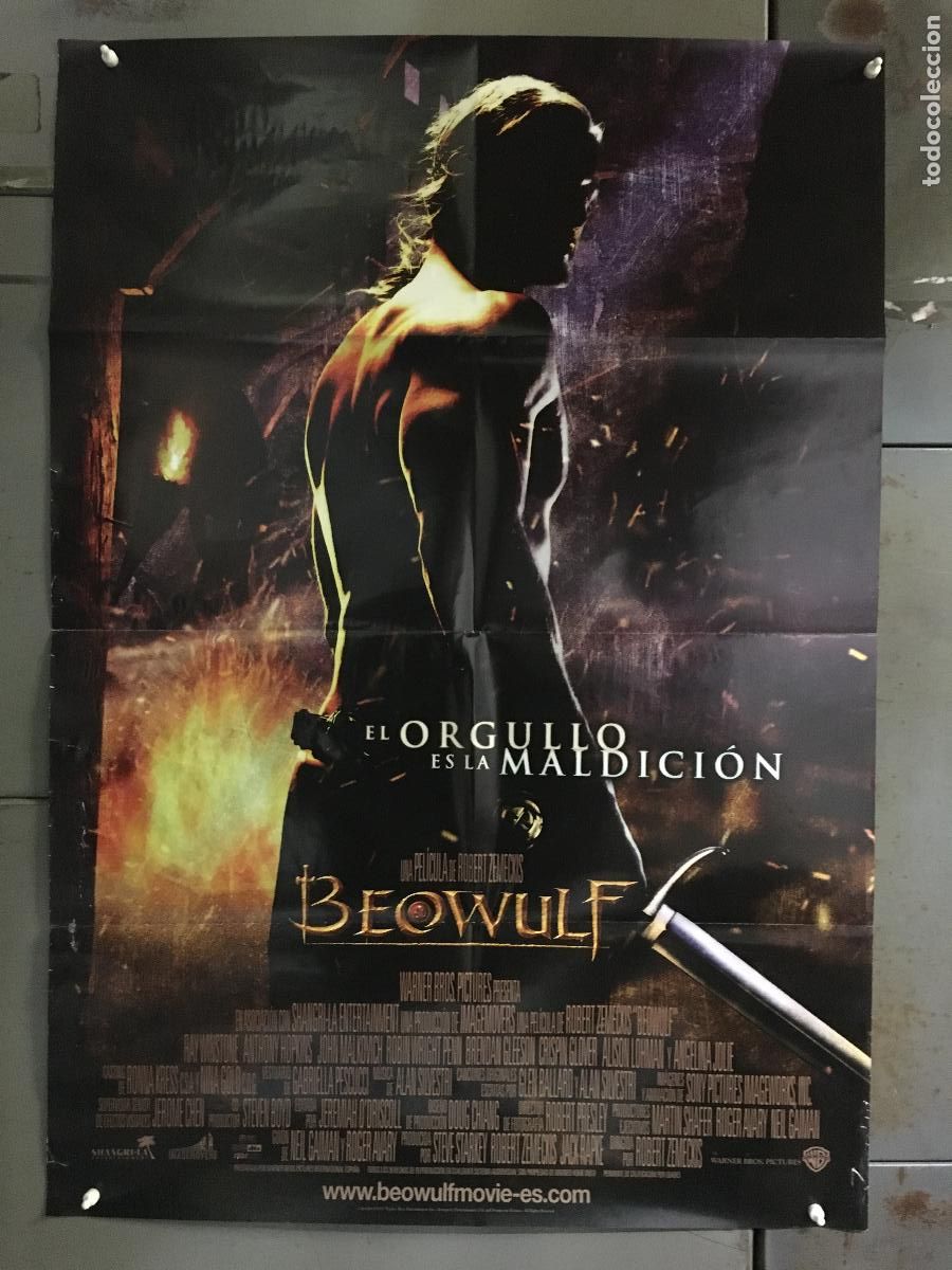 Cine: AFF86 BEOWULF ANTHONY HOPKINS JOHN MALKOVICHROBERT ZEMECKIS POSTER ORIGINAL ESTRENO 70X100 H0