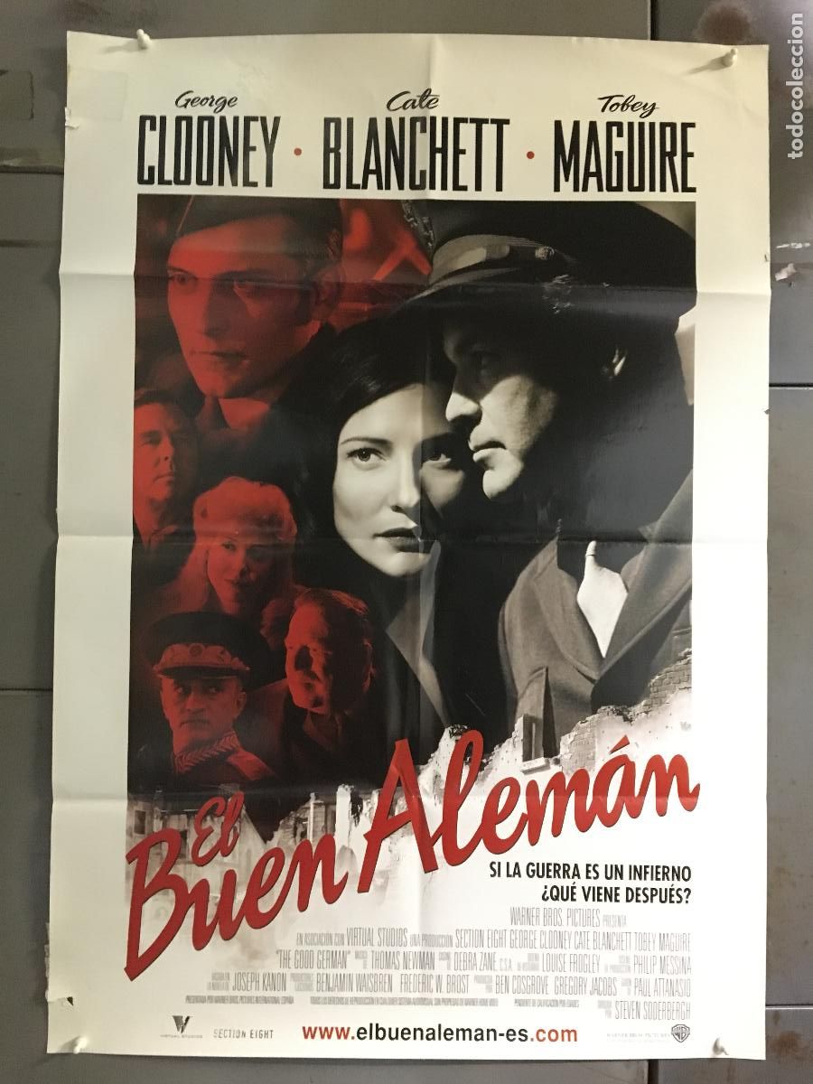 Cine: AFF88 EL BUEN ALEMAN GEORGE CLOONEY CATE BLANCHETT TOBEY MAGUIRE POSTER ORIGINAL ESTRENO 70X100 H0