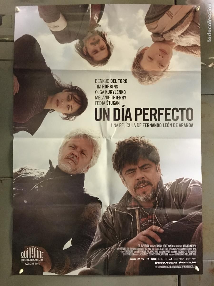 Cine: AFF92 UN DIA PERFECTO BENICIO DEL TORO TIM ROBBINS LEON DE ARANOA POSTER ORIGINAL ESTRENO 70X100 h3