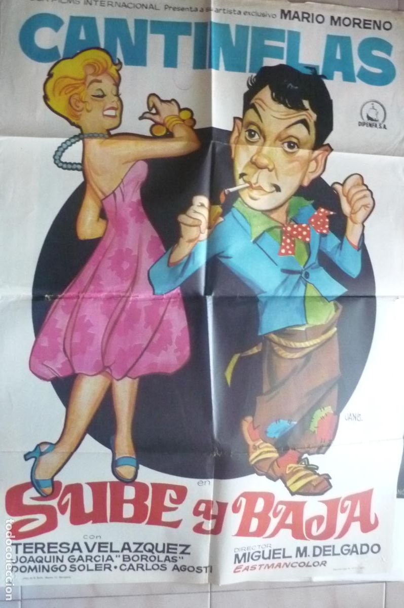 Cine: cartel cine 1 x 7o sube y baja cantinflas