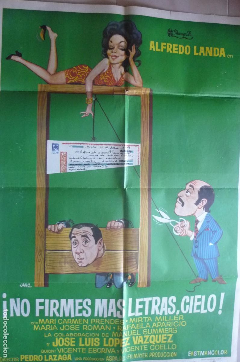 Cine: cartel cine 1 x 7o no firmes mas letras cielo alfredo landa