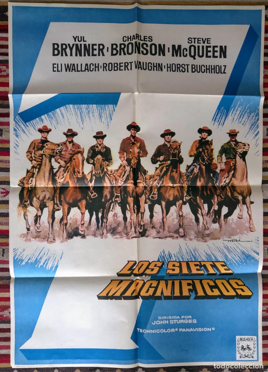 Cine: Los Siete Magn&iacute;ficos cartel cine 1978 Yul Brynner Steve McQueen Charles Bronson