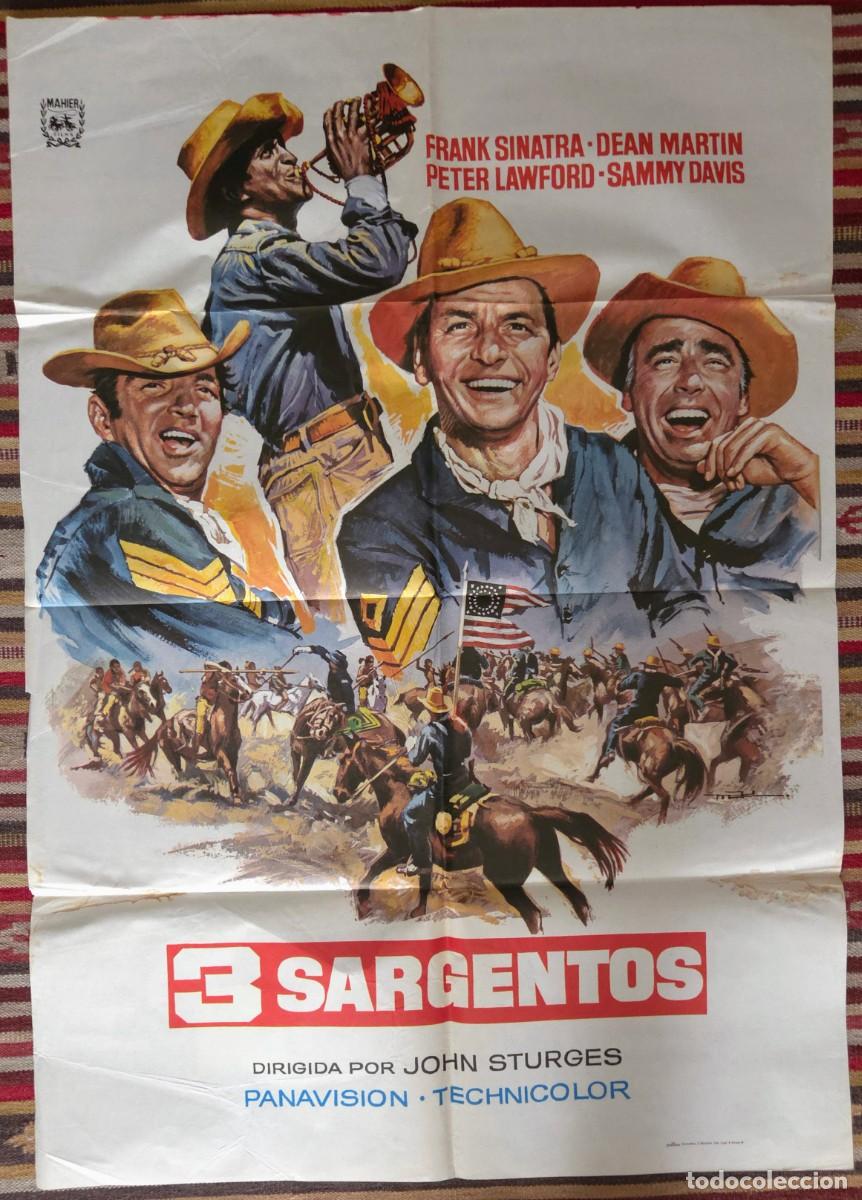 Cine: Cartel original 3 Sargentos Frank Sinatra Dean Martin Sammy Davis John Sturges 1978